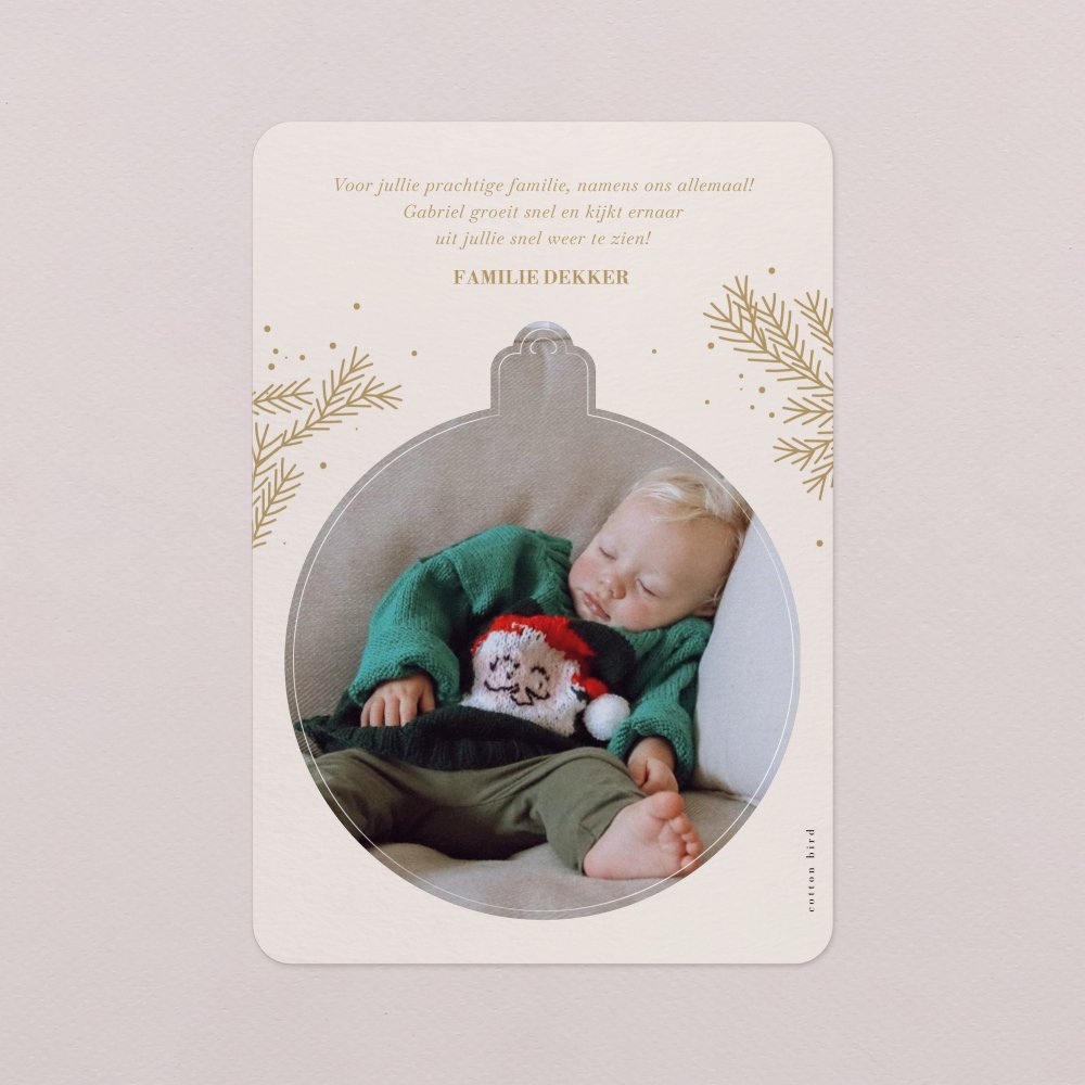Kerstbal - gouden krans