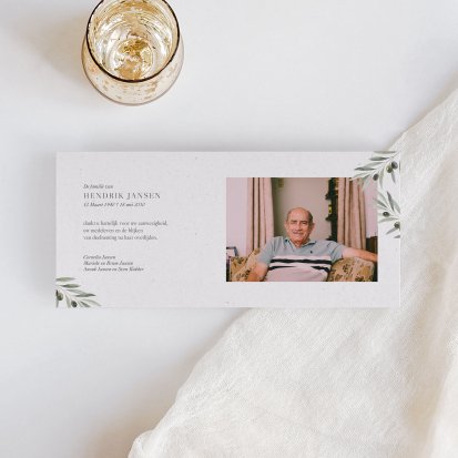 Bedankkaarten na overlijden Rameaux