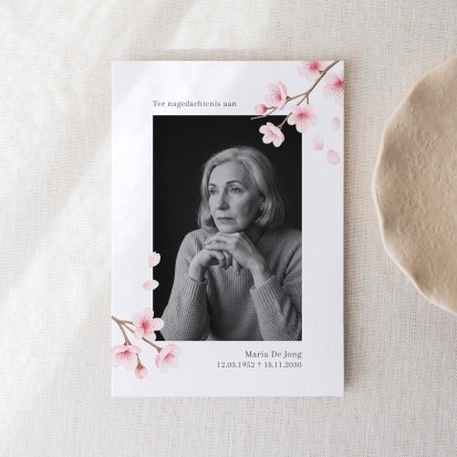 Bedankkaarten na overlijden Fleur de cerisier